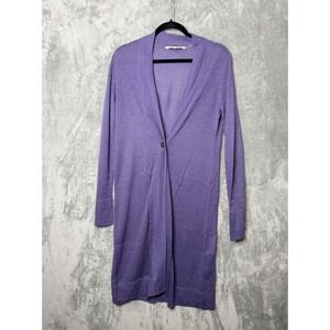 Soft Surroundings Womens Purple Longline Duster Cardigan Sweater Size M 29730